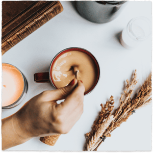 senseo coffee characteristics cup spoon from above